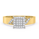 Photo of Isidor 1/5 ct tw. Diamond Cushion Cluster Bridal Set 14K Yellow Gold [BT2263YE-C000]