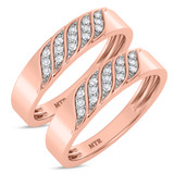Photo of Isidor 1/8 ct tw. Diamond Same Sex Ladies Band Set 14K Rose Gold [WL2263R]