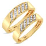 Photo of Isidor 1/8 ct tw. Diamond Wedding Band Set 14K Yellow Gold [WB2263Y]