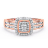 Photo of Ortwin 3/8 ct tw. Diamond Cushion Cluster Bridal Set 10K Rose Gold [BT2264RE-C000]