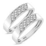 Photo of Isidor 1/8 ct tw. Diamond Same Sex Ladies Band Set 10K White Gold [WL2263W]