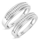 Photo of Ortwin 1/4 ct tw. Diamond Wedding Band Set 10K White Gold [WB2264W]