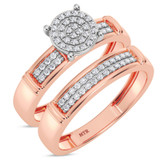 Photo of Omella 1/5 ct tw. Diamond Round Cluster Bridal Set 10K Rose Gold [BR2256R-C000]