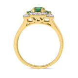 Photo of Azaleia 1 1/3 CT. T.W. Emerald and Diamond Trio Matching Wedding Ring Set 10K Yellow Gold [BT2147YE-C000]