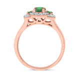 Photo of Azaleia 7/8 CT. T.W. Emerald and diamond Engagement Ring 14K Rose Gold [BT2147RE-C000]