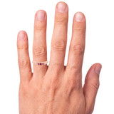 Photo of Azaleia 1 1/3 CT. T.W. Ruby and Diamond Trio Matching Wedding Ring Set 10K Rose Gold [BT2077RM] [HT-2]