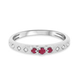 Photo of Azaleia 1/10 Carat T.W. Ruby and Diamond Ladies Wedding Band  10K White Gold [BT2077WL]