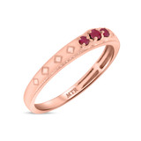 Photo of Azaleia 1/5 Carat T.W. Ruby and Diamond Same Sex Ladies Band Set 10K Rose Gold [BT2077RL]