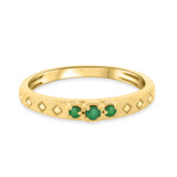 Photo of Azaleia 1/5 CT. T.W. Emerald and Diamond Same Sex Ladies Band Set 10K Yellow Gold [BT2147YL]