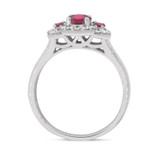 Photo of Azaleia 1 CT. T.W. Ruby and Diamond Matching Bridal Ring Set 14K White Gold [BT2077WE-C000]