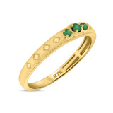 Photo of Azaleia 1/10 CT. T.W. Emerald and Diamond Ladies Wedding Band 10K Yellow Gold [BT2147YL]