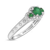 Photo of Azaleia 1 1/3 Carat T.W. Emerald and Diamond Trio Matching Wedding Ring Set 10K White Gold [BT2147WE-C000]