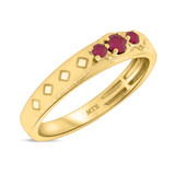Photo of Azaleia 1/3 Carat T.W. Ruby and Diamond Matching Wedding Band Set 10K Yellow Gold [BT2077YM]