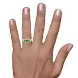 Photo of Azaleia 7/8 Carat T.W. Emerald and diamond Engagement Ring 14K Yellow Gold [BT2147YE-C000] [HT-2]