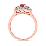 Photo of Azaleia 1 1/3 CT. T.W. Ruby and Diamond Trio Matching Wedding Ring Set 14K Rose Gold [BT2077RE-C000]