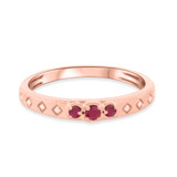 Photo of Azaleia 1 1/3 CT. T.W. Ruby and Diamond Trio Matching Wedding Ring Set 14K Rose Gold [BT2077RL]
