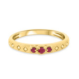 Photo of Azaleia 1/5 Carat T.W. Ruby and Diamond Same Sex Ladies Band Set 10K Yellow Gold [BT2077YL]