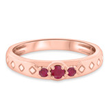 Photo of Azaleia 1/3 CT. T.W. Ruby and Diamond Matching Wedding Band Set 10K Rose Gold [BT2077RM]