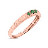Photo of Azaleia 1/10 CT. T.W. Emerald and Diamond Ladies Wedding Band 10K Rose Gold [BT2147RL]