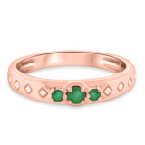 Photo of Azaleia 1 1/3 Carat T.W. Emerald and Diamond Trio Matching Wedding Ring Set 14K Rose Gold [BT2147RM]
