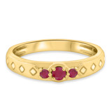 Photo of Azaleia 1 1/3 CT. T.W. Ruby and Diamond Trio Matching Wedding Ring Set 10K Yellow Gold [BT2077YM]