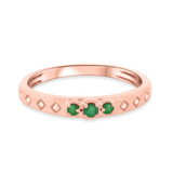 Photo of Azaleia 1/5 Carat T.W. Emerald and Diamond Same Sex Ladies Band Set 11/5K Rose Gold [BT2147RL]
