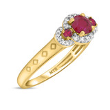 Photo of Azaleia 7/8 ct tw. Ruby Round Solitaire Engagement Ring 10K Yellow Gold [BT2077YE-C000]
