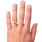 Photo of Azaleia 1/4 Carat T.W. Ruby and Diamond Matching Wedding Band Set 10K Yellow Gold [BT2077YM] [HT-2]