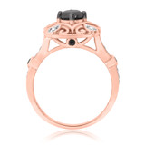 Photo of Fatima 1 1/2 Carat T.W. Black Diamond (Treated) Oval Solitaire Bridal Set 14K Rose Gold [BT220RE-C000]