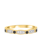 Photo of Fatima 1 1/2 Carat T.W. Black Diamond (Treated) Oval Solitaire Bridal Set 10K Yellow Gold [BT220YL]