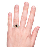 Photo of Fatima 1 1/2 Carat T.W. Black Diamond (Treated) Oval Solitaire Bridal Set 10K Rose Gold [BR220R-C000] [HT]