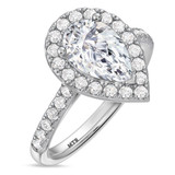 Photo of Adeola 2 5/8 ct tw. Lab Grown Diamond Pear Solitaire Engagement Ring 10K White Gold [BT2306WE-M195]