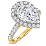 Photo of Adeola 3 3/4 ct tw. Lab Grown Diamond Pear Solitaire Engagement Ring 10K Yellow Gold [BT2307YE-M295]