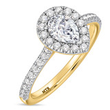 Photo of Adeola 1 1/10 ct tw. Diamond Pear Solitaire Engagement Ring 14K Yellow Gold [BT2300YE-F070]