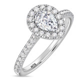 Photo of Adeola 1 1/3 ct tw. Diamond Pear Solitaire Bridal Set 10K White Gold [BT2300WE-F070]