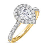 Photo of Adeola 1 3/4 ct tw. Lab Grown Diamond Pear Solitaire Bridal Set 14K Yellow Gold [BT2305YE-M095]