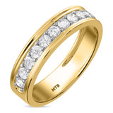 Photo of Adeola 1 ct tw. Lab Grown Diamonds Mens Band 14K Yellow Gold [BT2307YM]