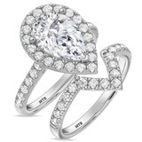 Photo of Adeola 4 1/5 ct tw. Lab Grown Diamond Pear Solitaire Bridal Set 10K White Gold [BR2307W-M295]