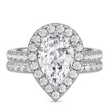 Photo of Adeola 4 1/5 ct tw. Lab Grown Diamond Pear Solitaire Bridal Set 14K White Gold [BR2307W-M295]