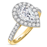 Photo of Adeola 3 ct tw. Diamond Pear Solitaire Bridal Set 10K Yellow Gold [BT2302YE-F195]
