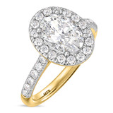 Photo of Adeola 2 7/8 ct tw. Lab Grown Diamond Oval Solitaire Bridal Set 14K Yellow Gold [BT2316YE-I195]