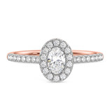 Photo of Adeola 3/4 ct tw. Lab Grown Diamond Oval Solitaire Engagement Ring 10K Rose Gold [BT2313RE-I045]