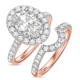 Photo of Adeola 4 1/6 ct tw. Lab Grown Diamond Oval Solitaire Bridal Set 14K Rose Gold [BR2317R-I295]