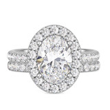 Photo of Adeola 4 1/6 ct tw. Lab Grown Diamond Oval Solitaire Bridal Set 14K White Gold [BR2317W-I295]