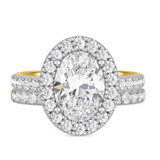 Photo of Adeola 4 1/6 ct tw. Lab Grown Diamond Oval Solitaire Bridal Set 10K Yellow Gold [BR2317Y-I295]