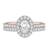 Photo of Adeola 1 1/3 ct tw. Lab Grown Diamond Oval Solitaire Bridal Set 10K Rose Gold [BR2314R-I070]