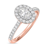 Photo of Adeola 1 1/3 ct tw. Lab Grown Diamond Oval Solitaire Bridal Set 10K Rose Gold [BT2314RE-I070]