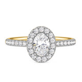 Photo of Adeola 1 1/3 ct tw. Lab Grown Diamond Oval Solitaire Bridal Set 10K Yellow Gold [BT2314YE-I070]