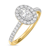 Photo of Adeola 1 1/3 ct tw. Lab Grown Diamond Oval Solitaire Bridal Set 10K Yellow Gold [BT2314YE-I070]