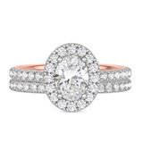 Photo of Adeola 1 3/4 ct tw. Lab Grown Diamond Oval Solitaire Bridal Set 10K Rose Gold [BR2315R-I095]